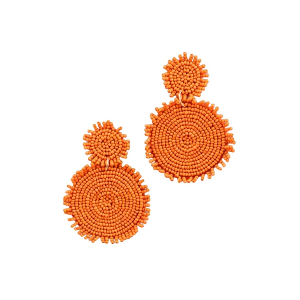 Beaded Drop Earrings | Orange